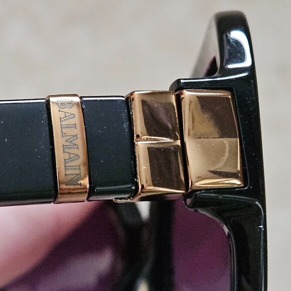 CLASSIC BALMAIN FRANCE BLACK PURPLE GRADIENT LENS CAT EYE OVERSIZED SUNGLASSES main image 10